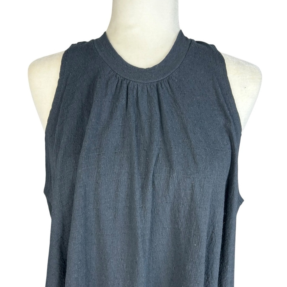New Free People Black Back Tie Cut-Out Babydoll Tunic Top S Oversized Boho - Picture 7 of 14